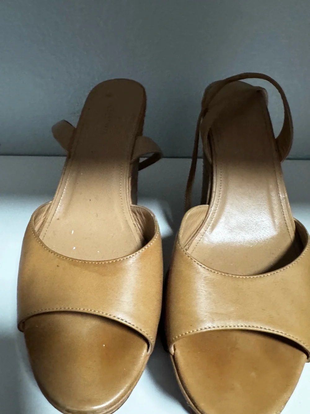 Bottega Veneta Tan Woven Platform Sandals